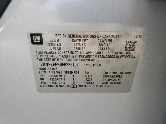 Photo 12 VIN: 2GNFLFEK6F6226792 - CHEVROLET EQUINOX LT 