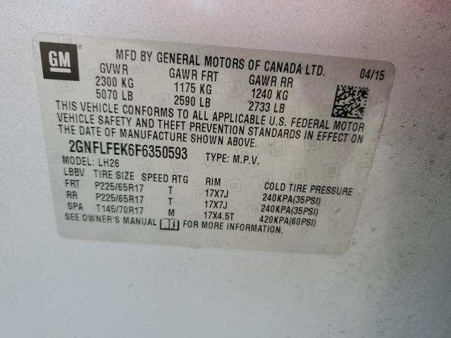 Photo 12 VIN: 2GNFLFEK6F6350593 - CHEVROLET EQUINOX LT 