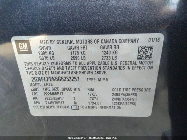 Photo 8 VIN: 2GNFLFEK6G6233257 - CHEVROLET EQUINOX 