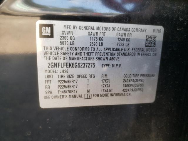 Photo 9 VIN: 2GNFLFEK6G6237275 - CHEVROLET EQUINOX LT 