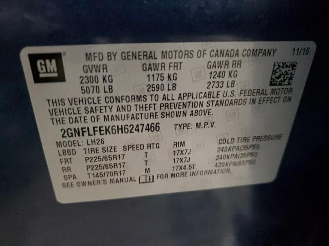 Photo 12 VIN: 2GNFLFEK6H6247466 - CHEVROLET EQUINOX LT 