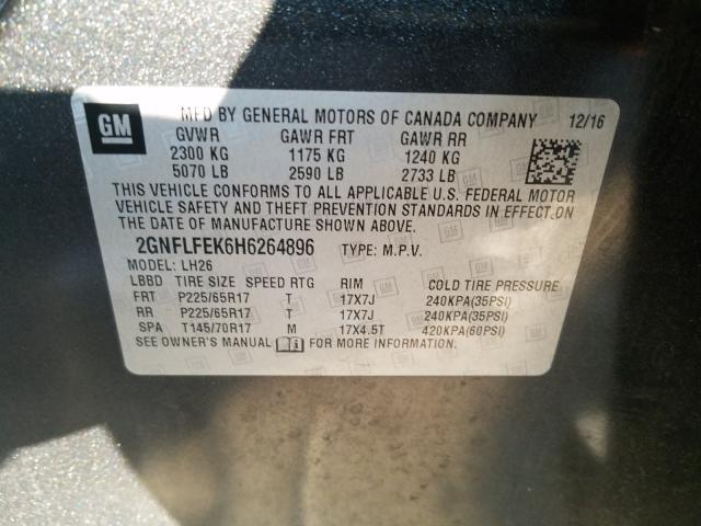 Photo 9 VIN: 2GNFLFEK6H6264896 - CHEVROLET EQUINOX LT 