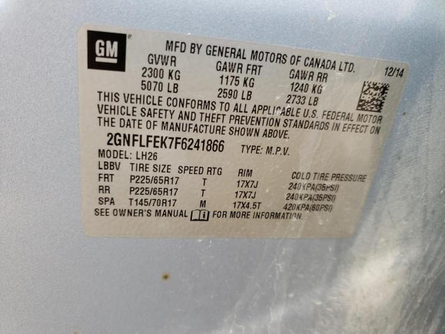 Photo 12 VIN: 2GNFLFEK7F6241866 - CHEVROLET EQUINOX LT 