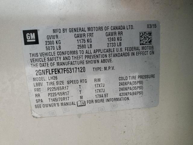 Photo 11 VIN: 2GNFLFEK7F6317120 - CHEVROLET EQUINOX LT 