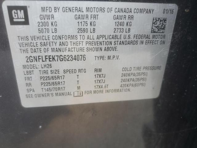 Photo 12 VIN: 2GNFLFEK7G6234076 - CHEVROLET EQUINOX LT 