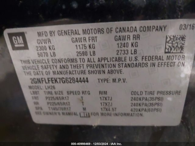 Photo 8 VIN: 2GNFLFEK7G6284444 - CHEVROLET EQUINOX 