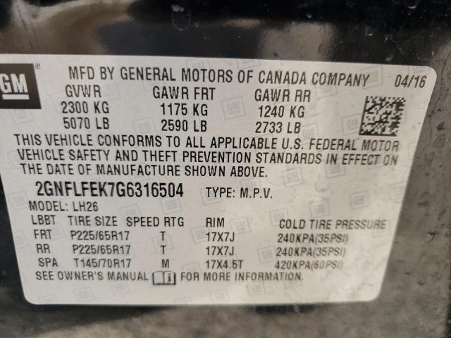 Photo 9 VIN: 2GNFLFEK7G6316504 - CHEVROLET EQUINOX LT 