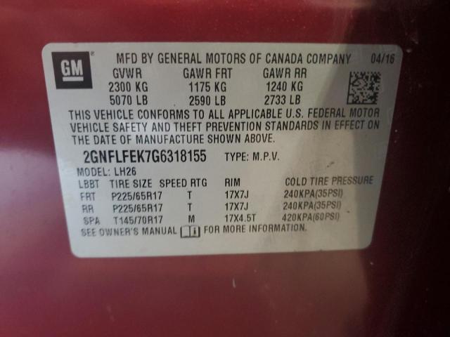 Photo 12 VIN: 2GNFLFEK7G6318155 - CHEVROLET EQUINOX LT 