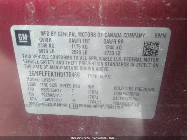 Photo 8 VIN: 2GNFLFEK7H6176469 - CHEVROLET EQUINOX 