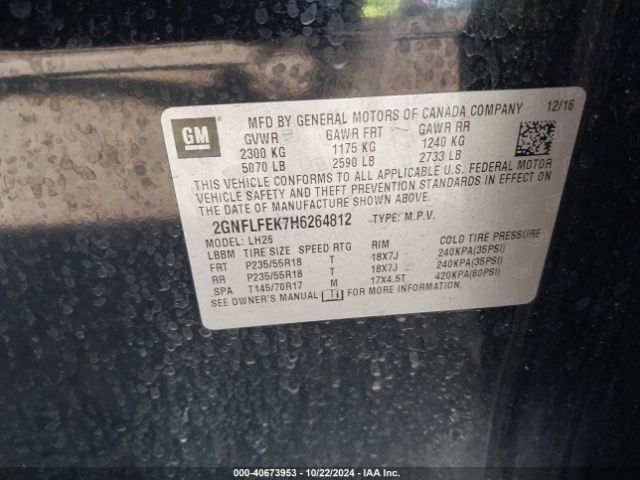 Photo 8 VIN: 2GNFLFEK7H6264812 - CHEVROLET EQUINOX 