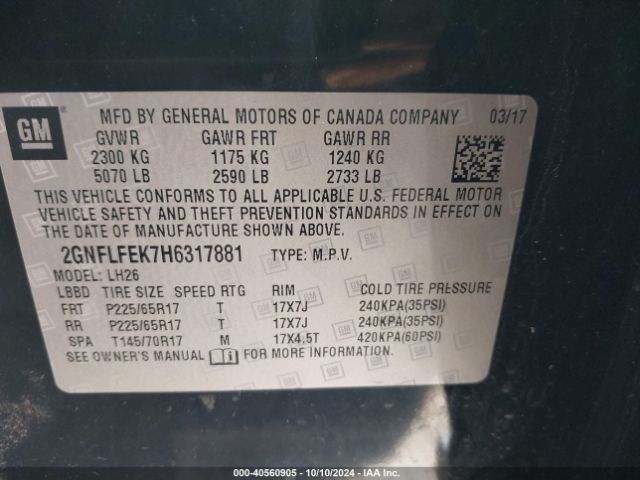 Photo 8 VIN: 2GNFLFEK7H6317881 - CHEVROLET EQUINOX 