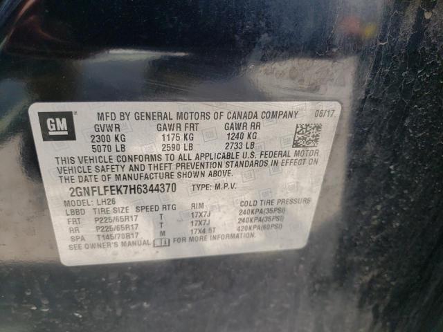 Photo 9 VIN: 2GNFLFEK7H6344370 - CHEVROLET EQUINOX LT 