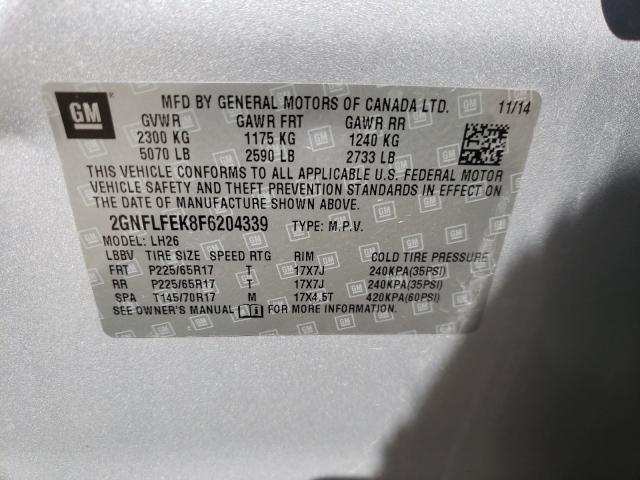 Photo 9 VIN: 2GNFLFEK8F6204339 - CHEVROLET EQUINOX LT 