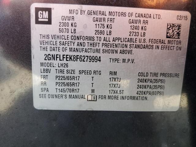 Photo 12 VIN: 2GNFLFEK8F6279994 - CHEVROLET EQUINOX LT 