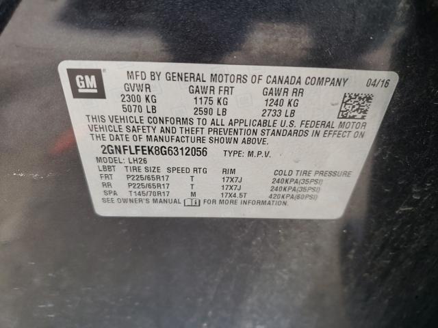 Photo 9 VIN: 2GNFLFEK8G6312056 - CHEVROLET EQUINOX LT 