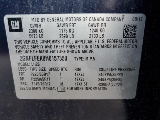 Photo 12 VIN: 2GNFLFEK8H6157350 - CHEVROLET EQUINOX LT 