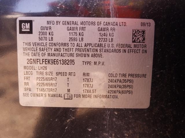 Photo 9 VIN: 2GNFLFEK9E6138205 - CHEVROLET EQUINOX LT 