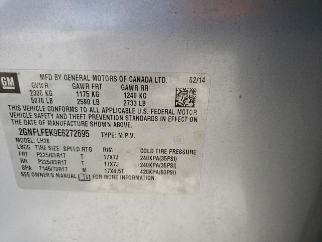 Photo 9 VIN: 2GNFLFEK9E6272695 - CHEVROLET EQUINOX LT 