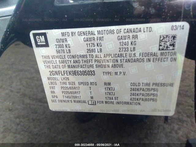 Photo 8 VIN: 2GNFLFEK9E6305033 - CHEVROLET EQUINOX 