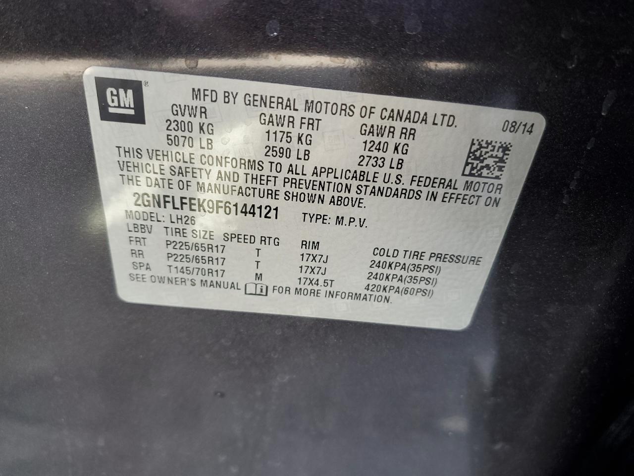 Photo 11 VIN: 2GNFLFEK9F6144121 - CHEVROLET EQUINOX 