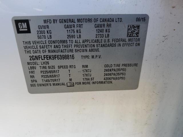 Photo 11 VIN: 2GNFLFEK9F6398816 - CHEVROLET EQUINOX LT 