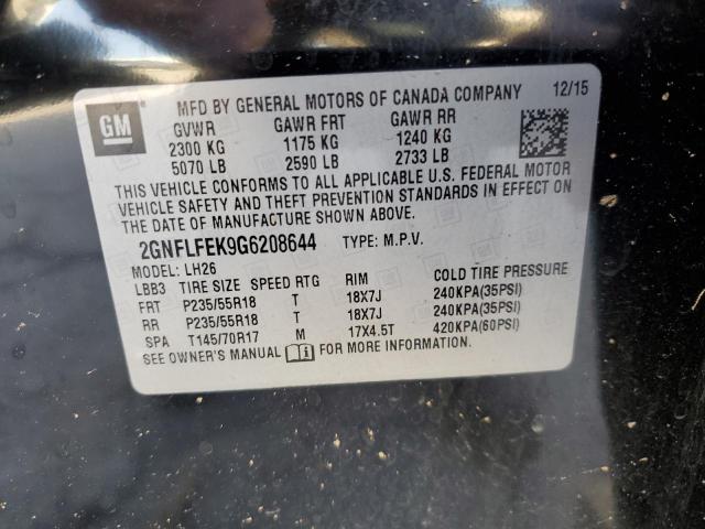 Photo 12 VIN: 2GNFLFEK9G6208644 - CHEVROLET EQUINOX LT 