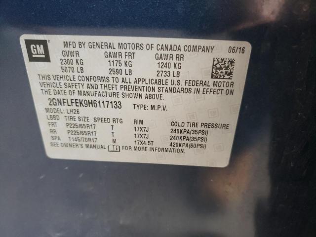 Photo 9 VIN: 2GNFLFEK9H6117133 - CHEVROLET EQUINOX LT 