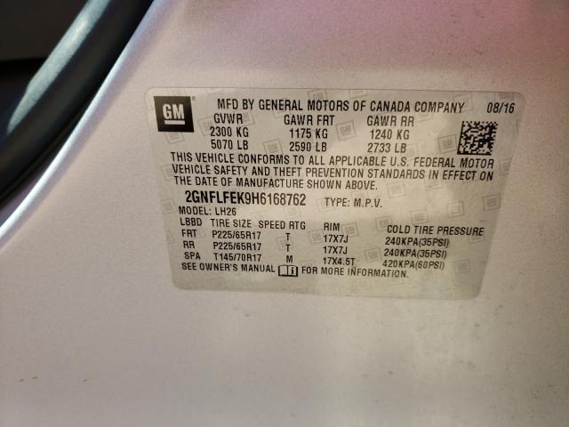 Photo 9 VIN: 2GNFLFEK9H6168762 - CHEVROLET EQUINOX LT 