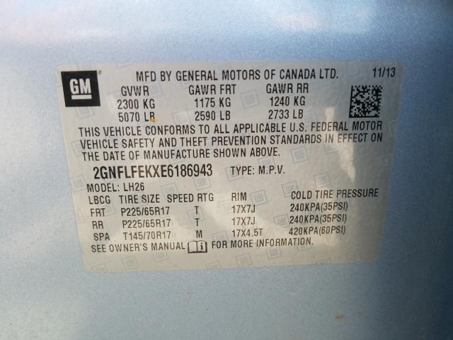 Photo 9 VIN: 2GNFLFEKXE6186943 - CHEVROLET EQUINOX LT 