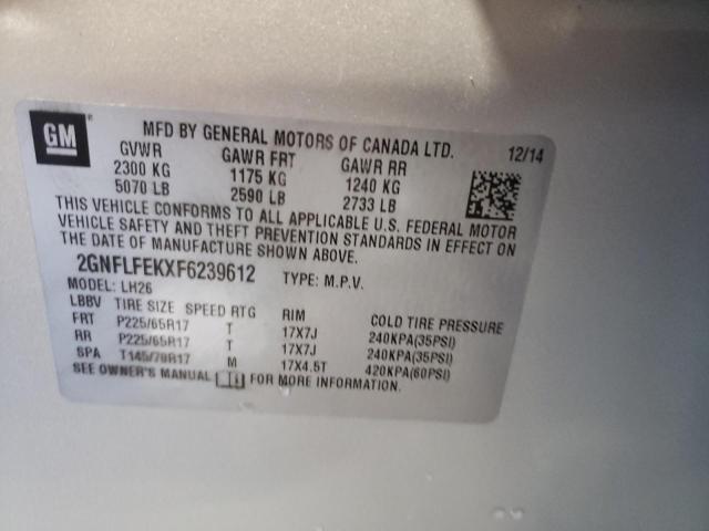 Photo 11 VIN: 2GNFLFEKXF6239612 - CHEVROLET EQUINOX LT 