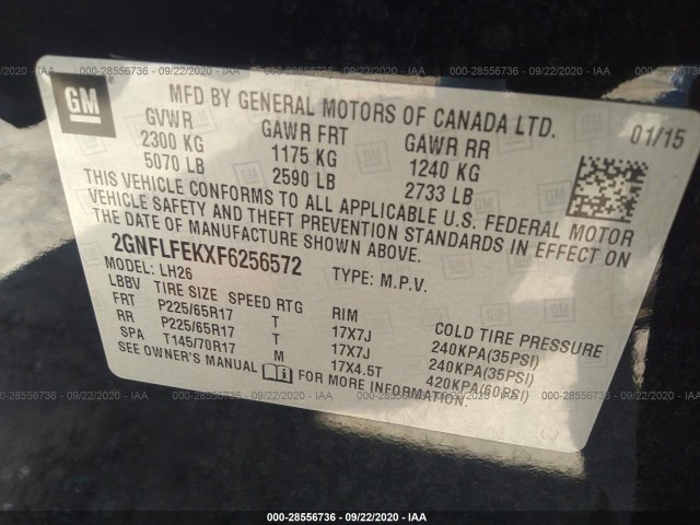 Photo 8 VIN: 2GNFLFEKXF6256572 - CHEVROLET EQUINOX 