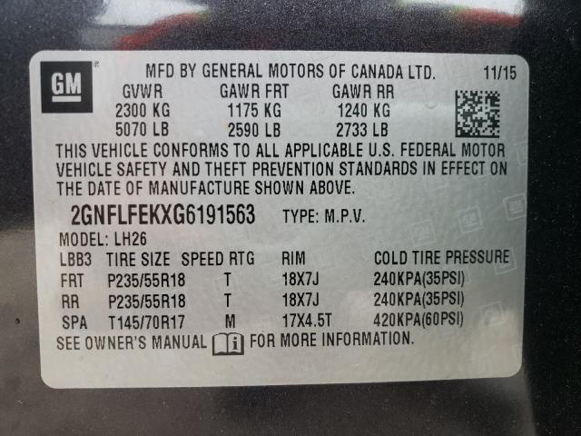 Photo 9 VIN: 2GNFLFEKXG6191563 - CHEVROLET EQUINOX LT 