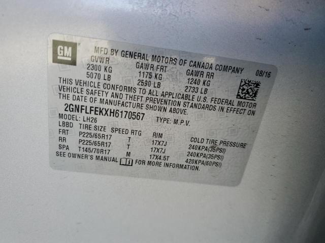 Photo 11 VIN: 2GNFLFEKXH6170567 - CHEVROLET EQUINOX LT 