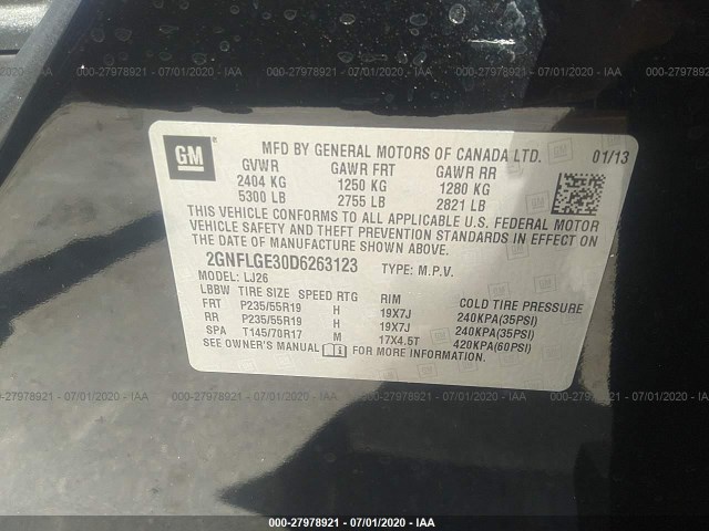 Photo 8 VIN: 2GNFLGE30D6263123 - CHEVROLET EQUINOX 