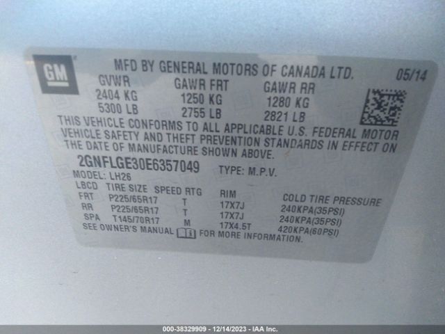 Photo 8 VIN: 2GNFLGE30E6357049 - CHEVROLET EQUINOX 