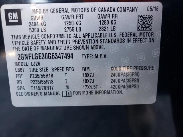 Photo 12 VIN: 2GNFLGE30G6347494 - CHEVROLET EQUINOX LT 