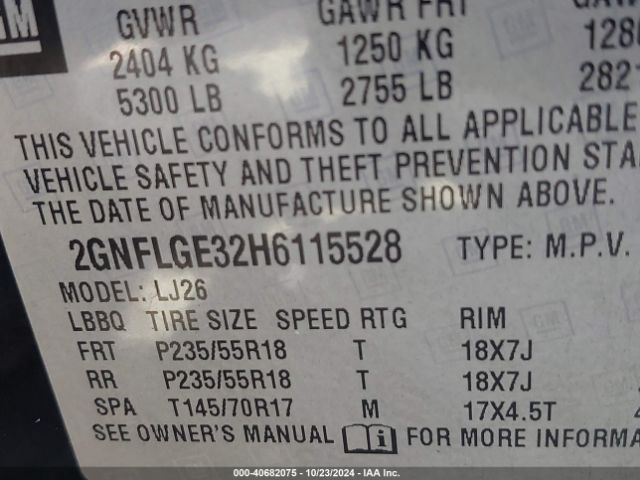 Photo 8 VIN: 2GNFLGE32H6115528 - CHEVROLET EQUINOX 