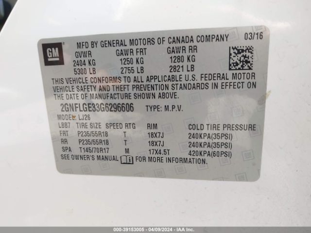 Photo 8 VIN: 2GNFLGE33G6296606 - CHEVROLET EQUINOX 