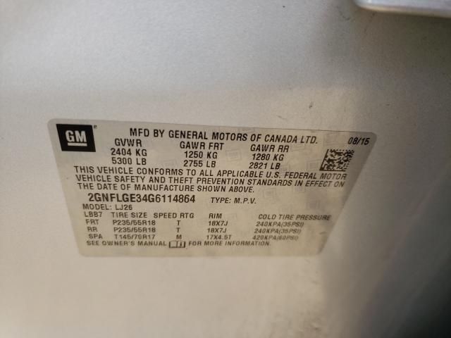 Photo 9 VIN: 2GNFLGE34G6114864 - CHEVROLET EQUINOX LT 