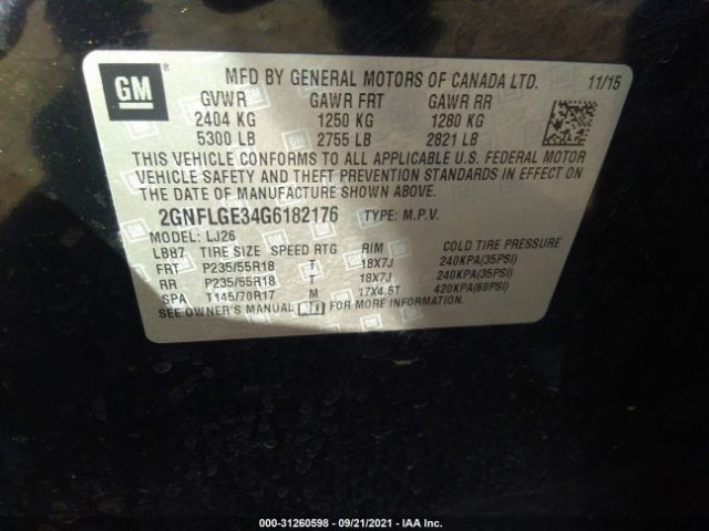 Photo 8 VIN: 2GNFLGE34G6182176 - CHEVROLET EQUINOX 