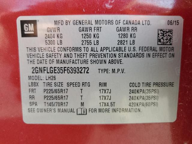 Photo 13 VIN: 2GNFLGE35F6393272 - CHEVROLET EQUINOX LT 