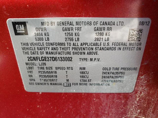 Photo 12 VIN: 2GNFLGE37D6133002 - CHEVROLET EQUINOX 