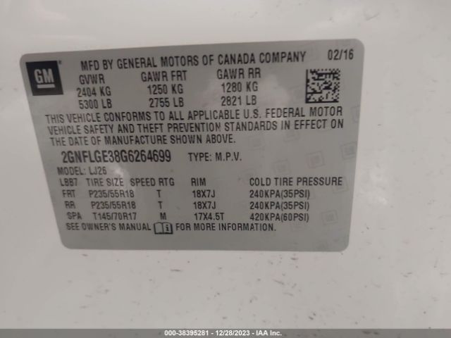 Photo 8 VIN: 2GNFLGE38G6264699 - CHEVROLET EQUINOX 