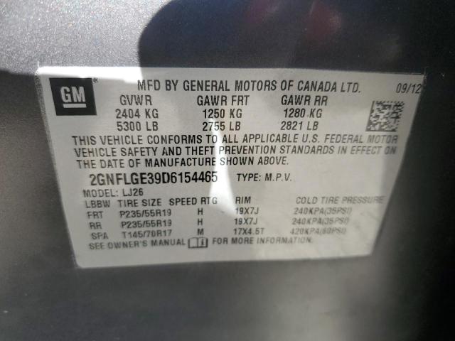 Photo 12 VIN: 2GNFLGE39D6154465 - CHEVROLET EQUINOX LT 