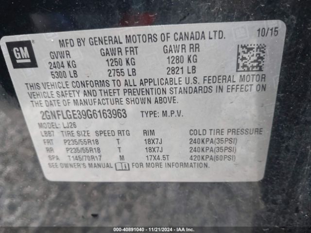 Photo 8 VIN: 2GNFLGE39G6163963 - CHEVROLET EQUINOX 