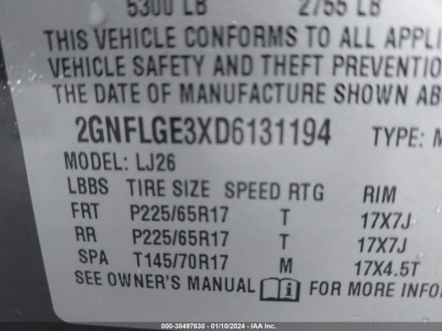 Photo 8 VIN: 2GNFLGE3XD6131194 - CHEVROLET EQUINOX 