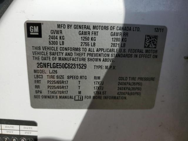 Photo 11 VIN: 2GNFLGE50C6231529 - CHEVROLET EQUINOX LT 