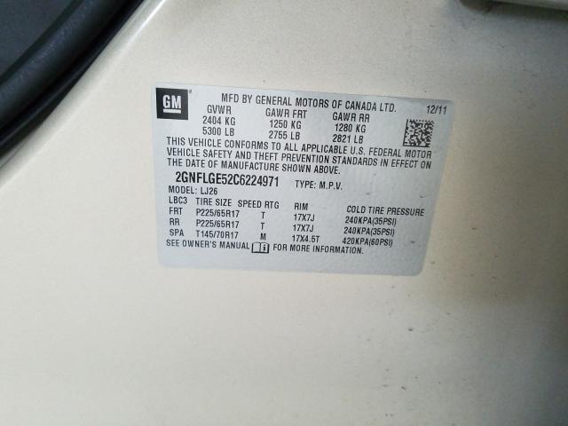 Photo 9 VIN: 2GNFLGE52C6224971 - CHEVROLET EQUINOX LT 