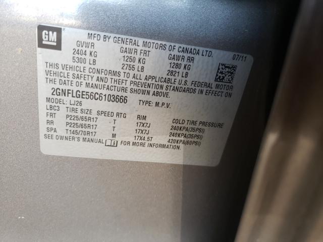 Photo 9 VIN: 2GNFLGE56C6103666 - CHEVROLET EQUINOX LT 