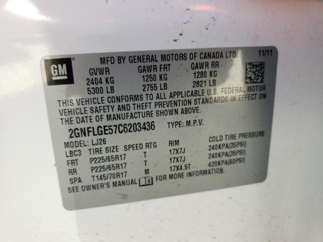 Photo 9 VIN: 2GNFLGE57C6203436 - CHEVROLET EQUINOX LT 